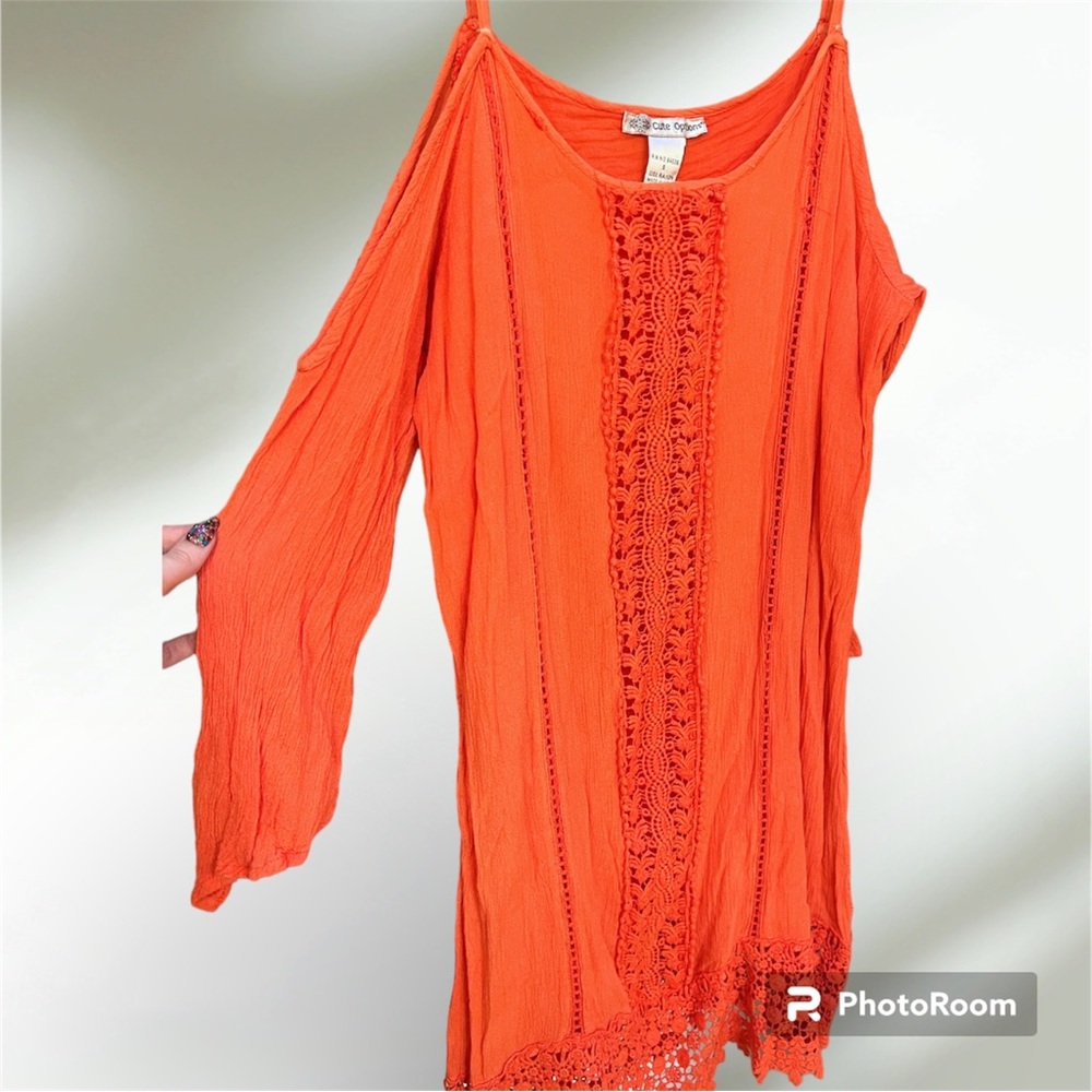 Coral Cold Shoulder Dress Size Small